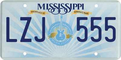 MS license plate LZJ555