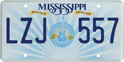 MS license plate LZJ557