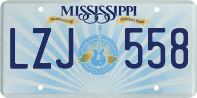 MS license plate LZJ558