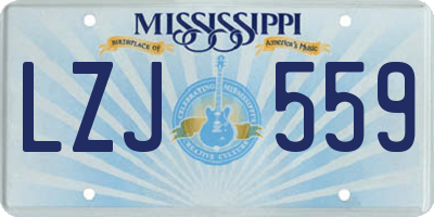 MS license plate LZJ559