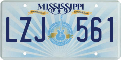 MS license plate LZJ561