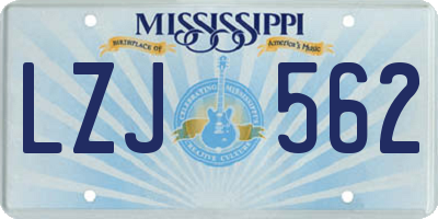 MS license plate LZJ562