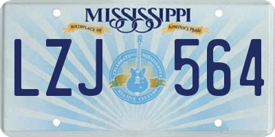 MS license plate LZJ564