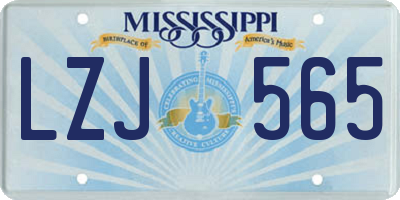 MS license plate LZJ565