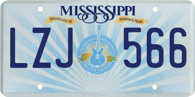 MS license plate LZJ566