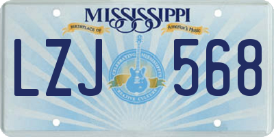 MS license plate LZJ568