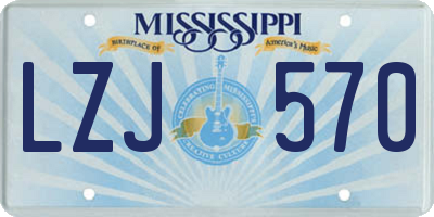 MS license plate LZJ570