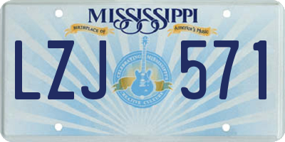 MS license plate LZJ571