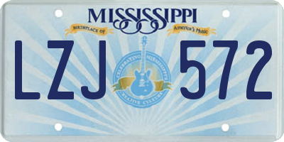 MS license plate LZJ572