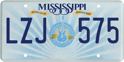 MS license plate LZJ575
