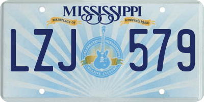 MS license plate LZJ579