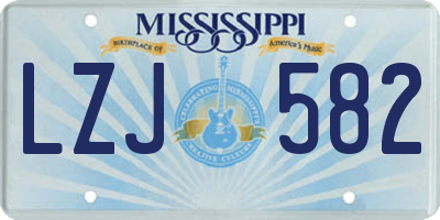 MS license plate LZJ582