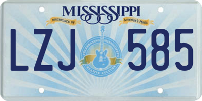 MS license plate LZJ585