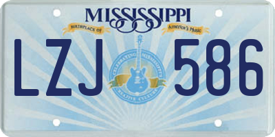 MS license plate LZJ586