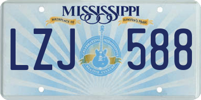 MS license plate LZJ588