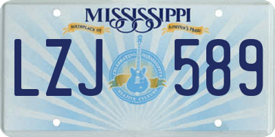 MS license plate LZJ589
