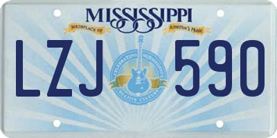 MS license plate LZJ590