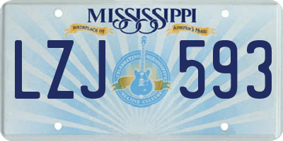 MS license plate LZJ593
