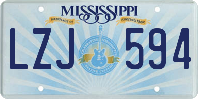 MS license plate LZJ594