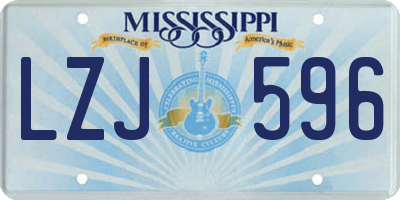MS license plate LZJ596