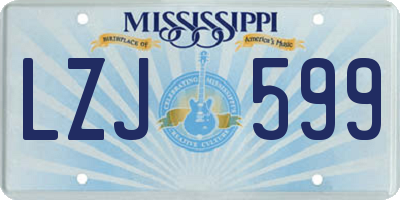 MS license plate LZJ599