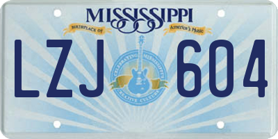 MS license plate LZJ604