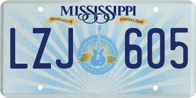MS license plate LZJ605