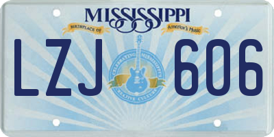 MS license plate LZJ606