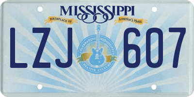 MS license plate LZJ607