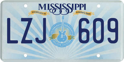 MS license plate LZJ609