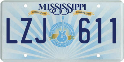 MS license plate LZJ611