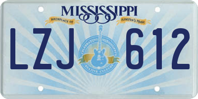 MS license plate LZJ612
