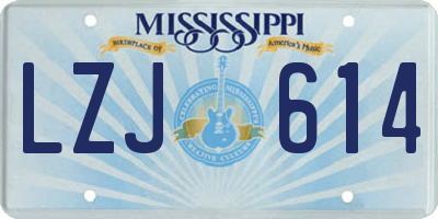 MS license plate LZJ614