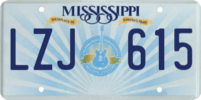 MS license plate LZJ615