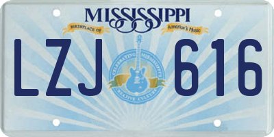 MS license plate LZJ616
