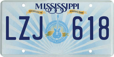 MS license plate LZJ618