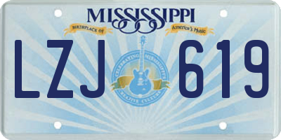 MS license plate LZJ619