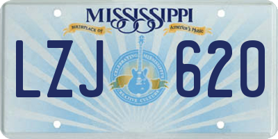 MS license plate LZJ620