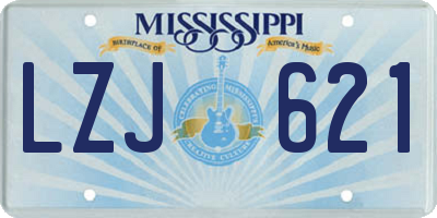 MS license plate LZJ621