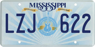 MS license plate LZJ622