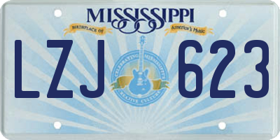 MS license plate LZJ623