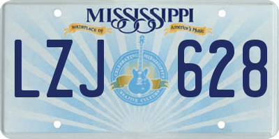 MS license plate LZJ628