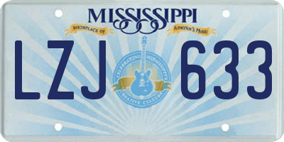 MS license plate LZJ633