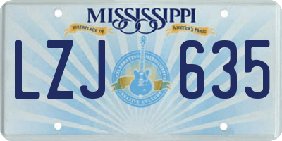 MS license plate LZJ635