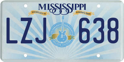 MS license plate LZJ638