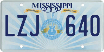 MS license plate LZJ640