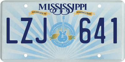 MS license plate LZJ641