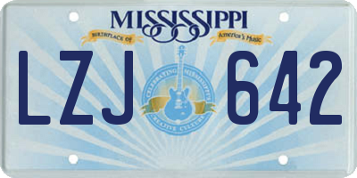 MS license plate LZJ642