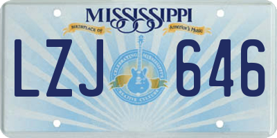 MS license plate LZJ646