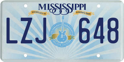 MS license plate LZJ648
